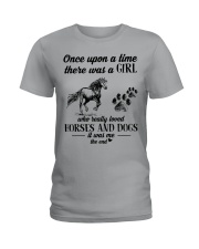 A Girl Who Really Loved Horses And Dogs Ladies T-Shirt front