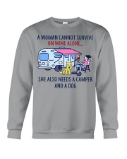 A Woman Needs A Camper And A Dog On Wine Crewneck Sweatshirt tile