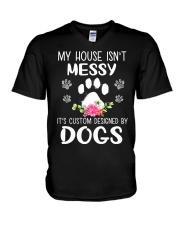 My House Is Custom Designed By Dogs V-Neck T-Shirt tile