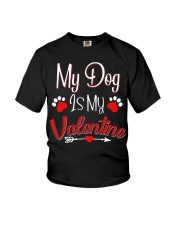 My Dog Is My Valentine Youth T-Shirt tile