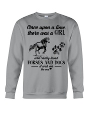 A Girl Who Loves Horses And Dogs Crewneck Sweatshirt tile