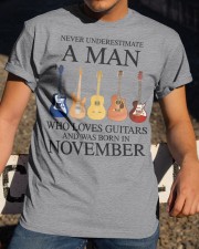 A Man Who Loves Guitar And Was Born In November Classic T-Shirt apparel-classic-tshirt-lifestyle-28