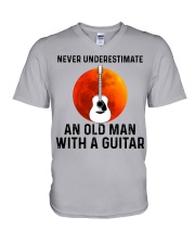 An Old Man With A Guitar V-Neck T-Shirt tile