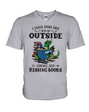 I Could Spend Days With No Outside V-Neck T-Shirt tile