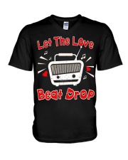 Let The Love Beat Drop V-Neck T-Shirt tile