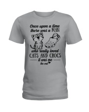A Man Who Really Loved Cats And Crocs Ladies T-Shirt tile