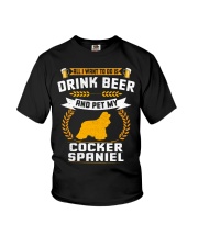 Drink Beer And Pet My Cocker Spaniel Youth T-Shirt tile