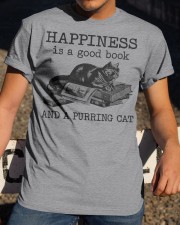 Happiness Is A Good Book And A Purring Cat Classic T-Shirt apparel-classic-tshirt-lifestyle-28