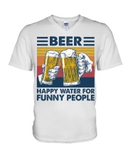 Beer - Happy Water For Fun People V-Neck T-Shirt tile