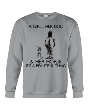A Girl - Her Dog Her Horse - It's Beautiful Thing Crewneck Sweatshirt tile