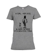 A Girl - Her Dog Her Horse - It's Beautiful Thing Premium Fit Ladies Tee tile