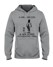 A Girl - Her Dog Her Horse - It's Beautiful Thing Hooded Sweatshirt tile