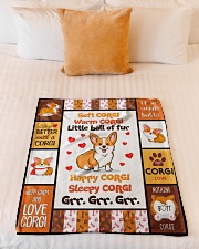 Corgi - Soft - Warm - Little Ball Of Fur Small Fleece Blanket - 30" x 40" aos-coral-fleece-blanket-30x40-lifestyle-front-04