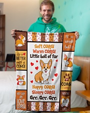 Corgi - Soft - Warm - Little Ball Of Fur Small Fleece Blanket - 30" x 40" aos-coral-fleece-blanket-30x40-lifestyle-front-09