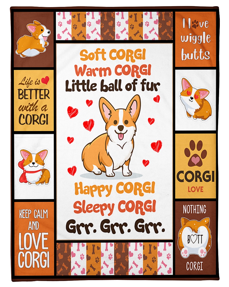 Corgi - Soft - Warm - Little Ball Of Fur Small Fleece Blanket - 30" x 40"
