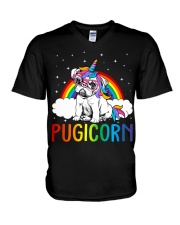 Pugicorn V-Neck T-Shirt tile