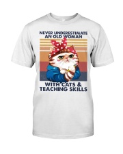 An Old Woman With Cats And Teaching Skills Premium Fit Mens Tee tile