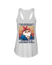 An Old Woman With Cats And Teaching Skills Ladies Flowy Tank tile