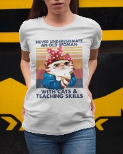 An Old Woman With Cats And Teaching Skills Ladies T-Shirt apparel-ladies-t-shirt-lifestyle-04