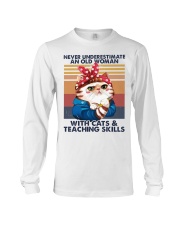 An Old Woman With Cats And Teaching Skills Long Sleeve Tee tile