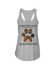 Woman Needs Dogs To Survive On Books Ladies Flowy Tank tile