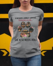 Woman Needs Dogs To Survive On Books Ladies T-Shirt apparel-ladies-t-shirt-lifestyle-04
