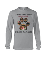 Woman Needs Dogs To Survive On Books Long Sleeve Tee tile