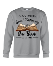 Surviving Social Distancing One Book At A Time Crewneck Sweatshirt tile