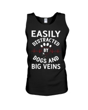 Easily Distracted By Dogs And Big Veins Unisex Tank tile