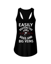 Easily Distracted By Dogs And Big Veins Ladies Flowy Tank tile