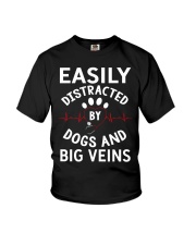 Easily Distracted By Dogs And Big Veins Youth T-Shirt tile