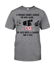 Woman Also Needs A Camper And A Dog On Wine Classic T-Shirt thumbnail