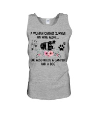 Woman Also Needs A Camper And A Dog On Wine Unisex Tank thumbnail
