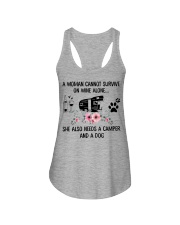 Woman Also Needs A Camper And A Dog On Wine Ladies Flowy Tank thumbnail