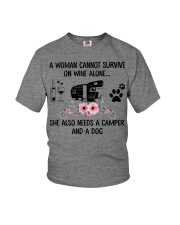 Woman Also Needs A Camper And A Dog On Wine Youth T-Shirt thumbnail