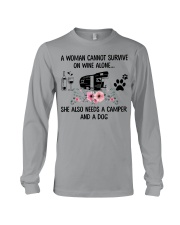 Woman Also Needs A Camper And A Dog On Wine Long Sleeve Tee thumbnail