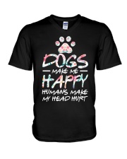 Dogs Make Me Happy V-Neck T-Shirt tile
