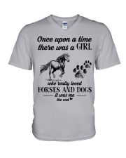A Girl Who Really Loved Horses And Dogs V-Neck T-Shirt tile