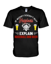Explain Baseball And Beer V-Neck T-Shirt tile