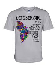 October Girl V-Neck T-Shirt tile
