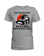 Never Underestimate An Old Man With A Skid-Steer Ladies T-Shirt tile