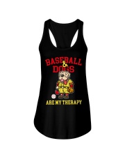 Baseball Dogs Are My Therapy Ladies Flowy Tank tile