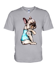 French Bulldog - I Love Mom V-Neck T-Shirt tile