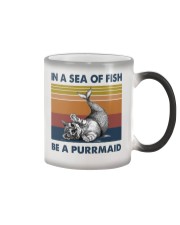 In A Sea Of Fish - Be A Purrmaid Color Changing Mug tile