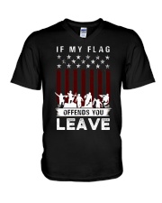 If My Flag Offends You Leave V-Neck T-Shirt tile