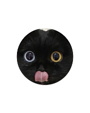 Big Face Black Cat Circle Magnet thumbnail