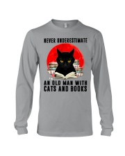 Never Underestimate An Old Man With Cats And Books Long Sleeve Tee tile