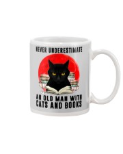 Never Underestimate An Old Man With Cats And Books Mug tile