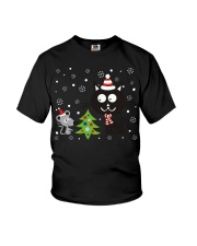 Cat And Mouse Christmas Youth T-Shirt tile