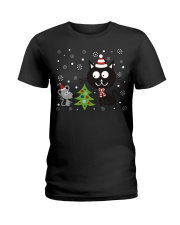 Cat And Mouse Christmas Ladies T-Shirt front